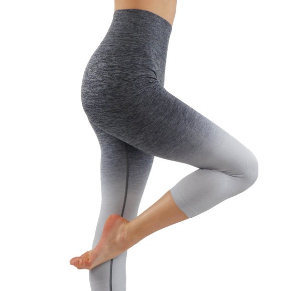 Pants - Ombre printed seamless capri leggings yoga pants